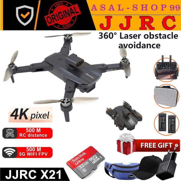 Drone JJRC X21 GPS 4K Camera Brushless Sensor Anti Tabrak
