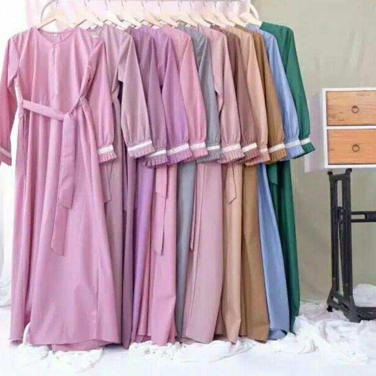 PALING DICARI gamis toyobo fodu lengan renda busui part 2