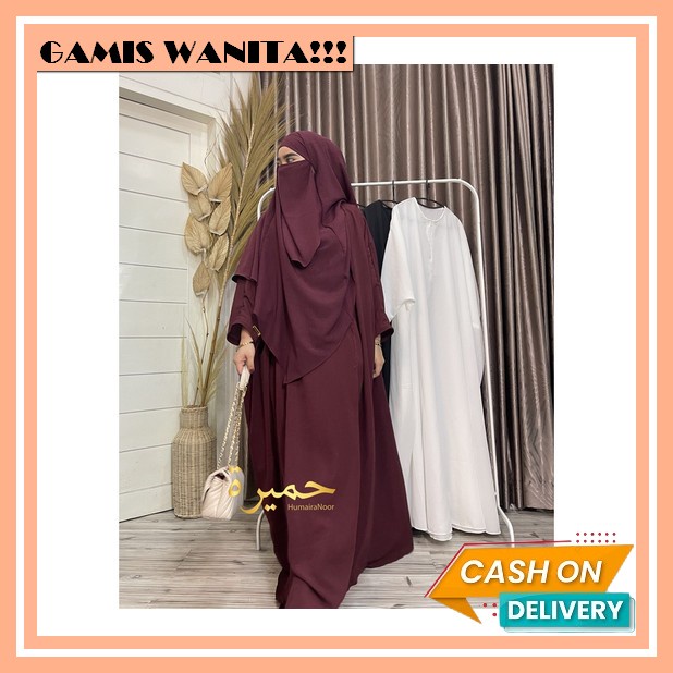 Gamis Jiran Set Inner Plus Outer Baju Muslim Wanita Jumbo Modern Terbaru 2022 Kekinian Gamis Wanita 
