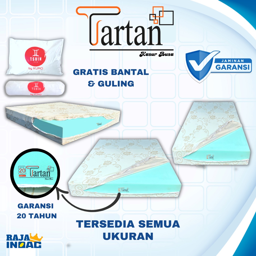 Kasur Busa Tartan Premium Semua Ukuran Ada Density 23 Garansi 20 Tahun Jaminan Anti Kempes