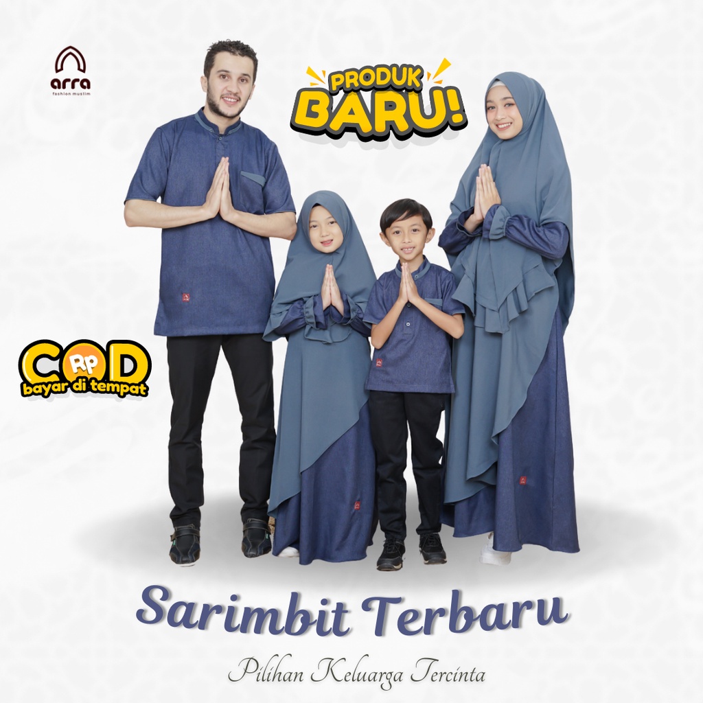 Baju Muslim Couple Keluarga Terbaru Sarimbit ARRA Rayyan Blue