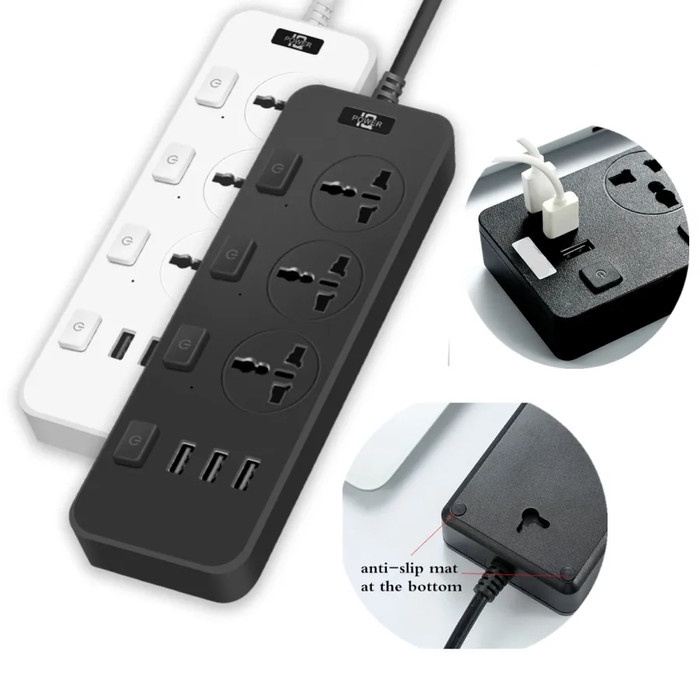 Smart Switch T14 Stop Kontak 3 Power Socket 3 USB Port Power Strip