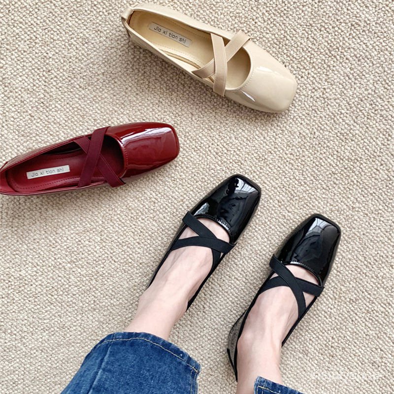 [✅BISA COD] #Sisjuly# Sepatu Mary Jane Prancis wanita 2023 sepatu wanita kacang baru sepatu wanita t