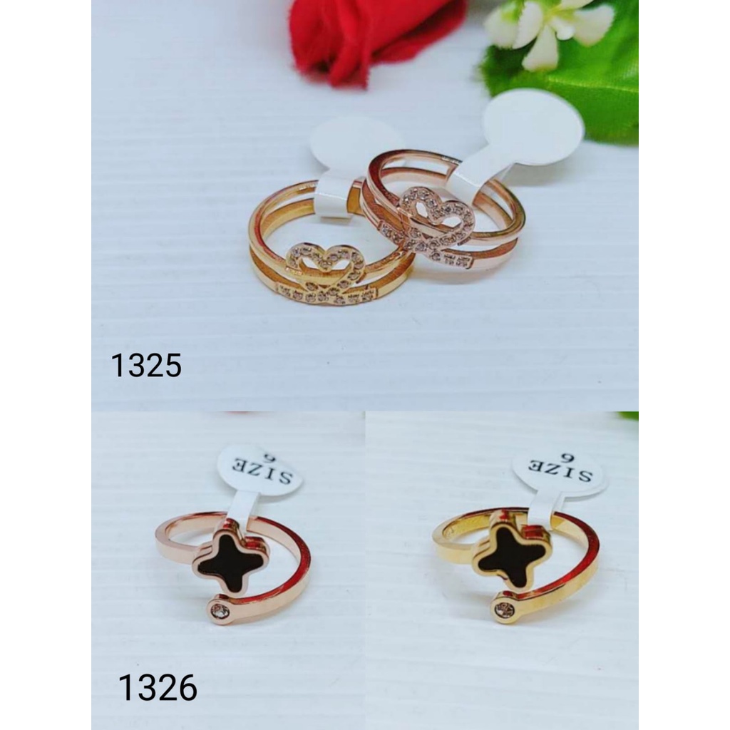 Cincin Titanium Permata Cantik Perhiasan Fashion 1325/1326