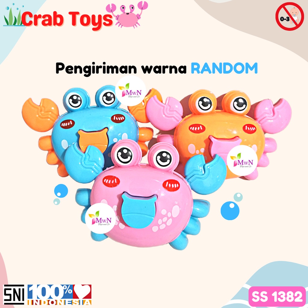 MWN Mainan Animal Kepiting DItekan / Push Back Crab Toys SS1382