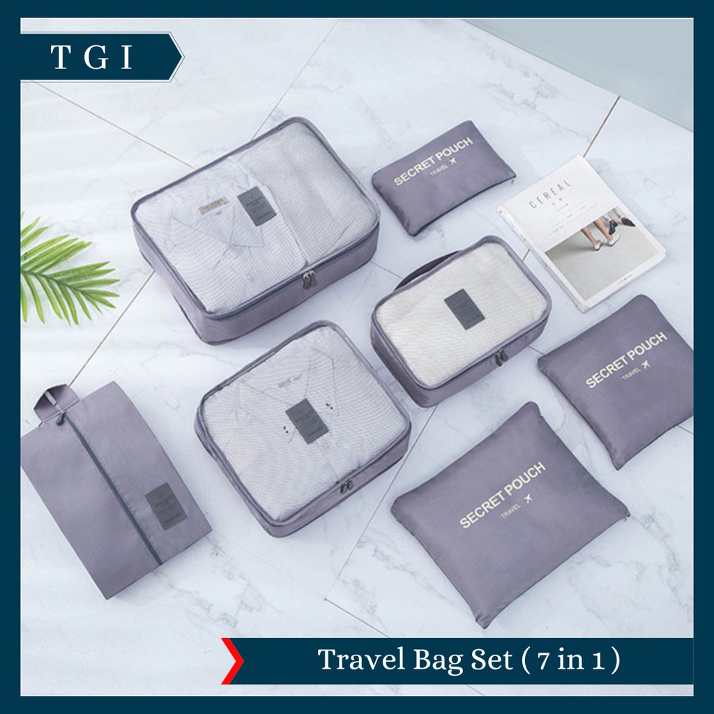 TGI - [7 IN 1] TRAVELLING BAG / TAS ORGANIZER KOPER / STORAGE LUGGAGE BAG / TAS PENYIMPANAN TRAVEL / ORGANIZER BAG SET