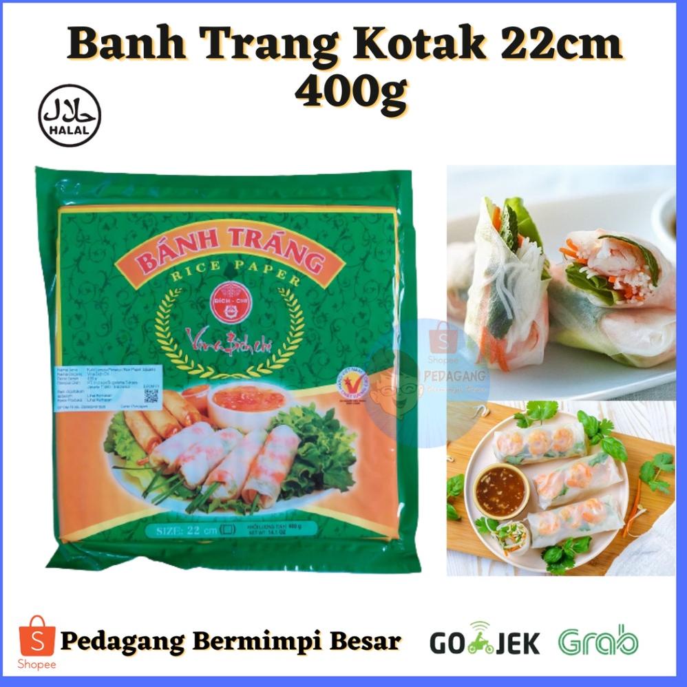 

Promo 2.2 Banh Trang Rice Paper 400gr 22cm KOTAK | Kulit Lumpia Vietnam Kotak| Rice Paper Kotak/ Banh trang kotak 22cm