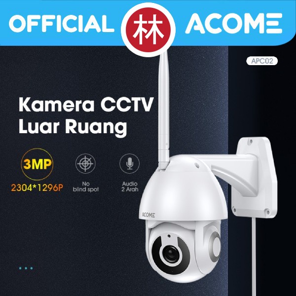 ACOME APC02 Smart CCTV Camera IP65 WIFI HD 1080P PTZ 3MP Kamera Luar