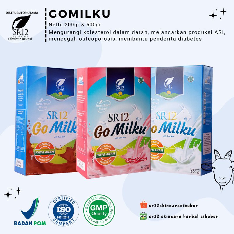 

SUSU KAMBING ETAWA GOMILKU SR12 SUSU BUBUK GO MILKU BPOM