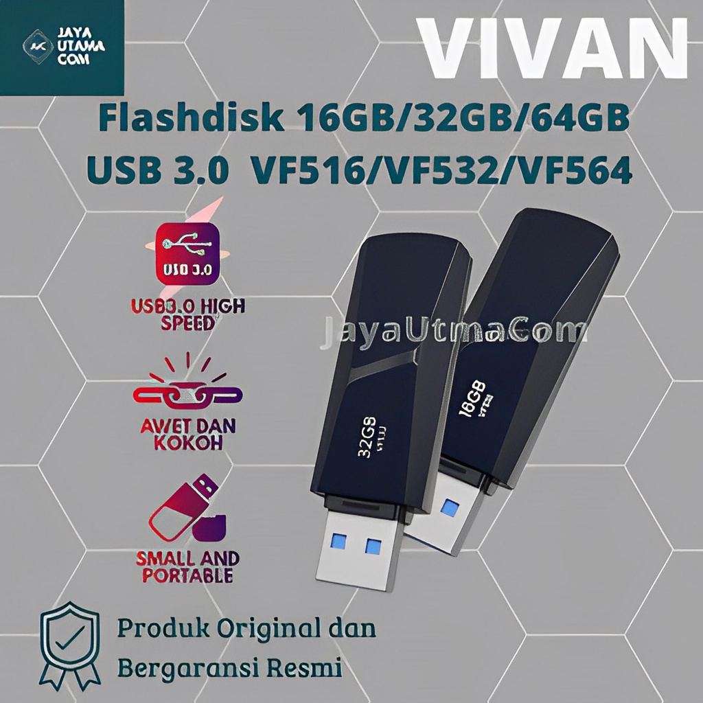 VIVAN Flashdisk 16GB/32GB/64GB USB 3.0 High Speed VF516/VF532/VF564 Original