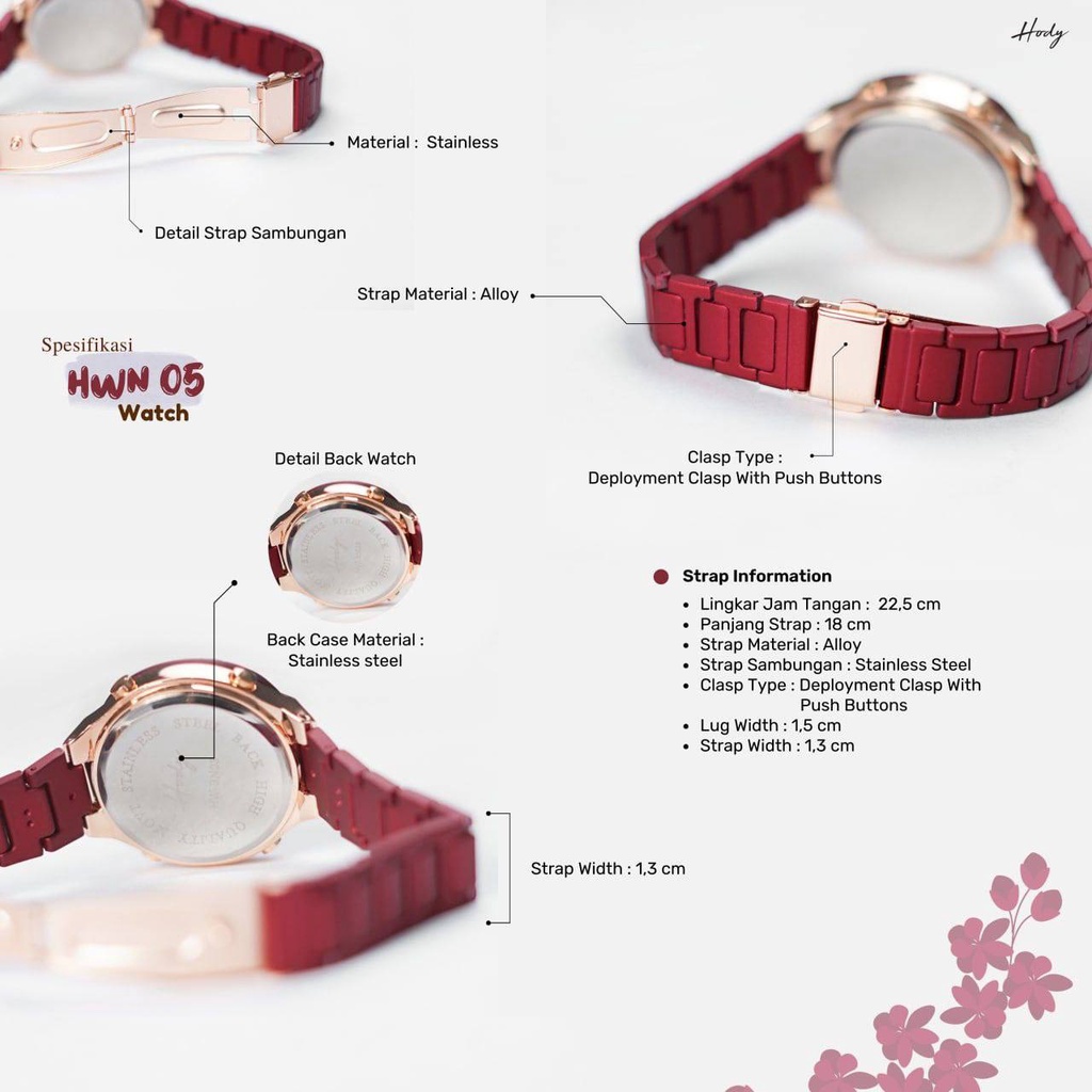 Jam tangan Cewek (include hard box unique) Hwn 05 by Hody