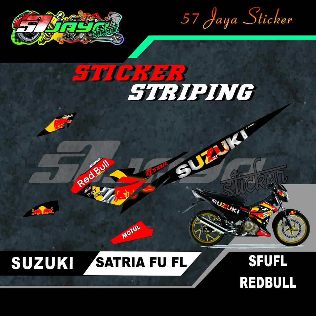 Sticker Stiker Striping Satria FU FL RED BULL / SATRIA FU FL / STRIPING SATRIA FU / Satria FU TYPE S