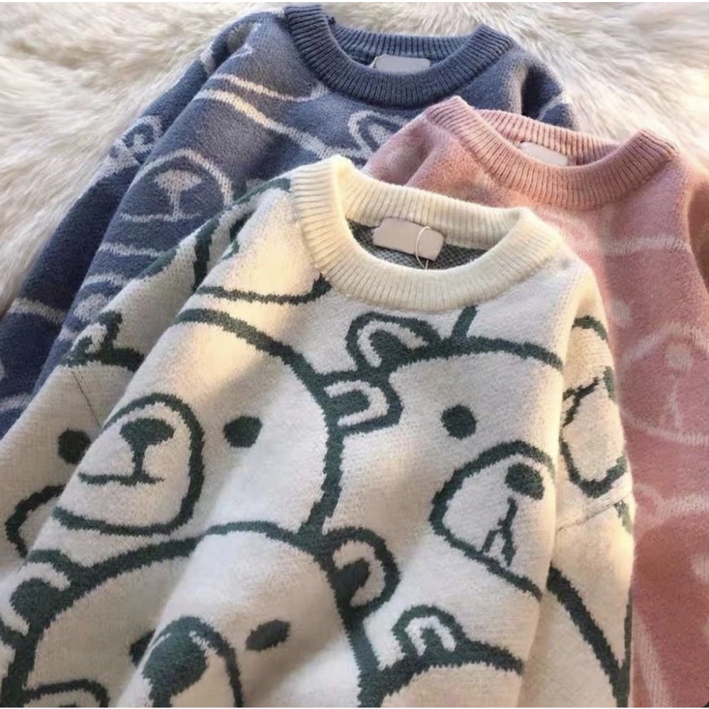 Fluor inc - Sweater Rajut Wanita Bears Oversize Premium / Cardigan Rajut Wanita Oversize / Sweater R