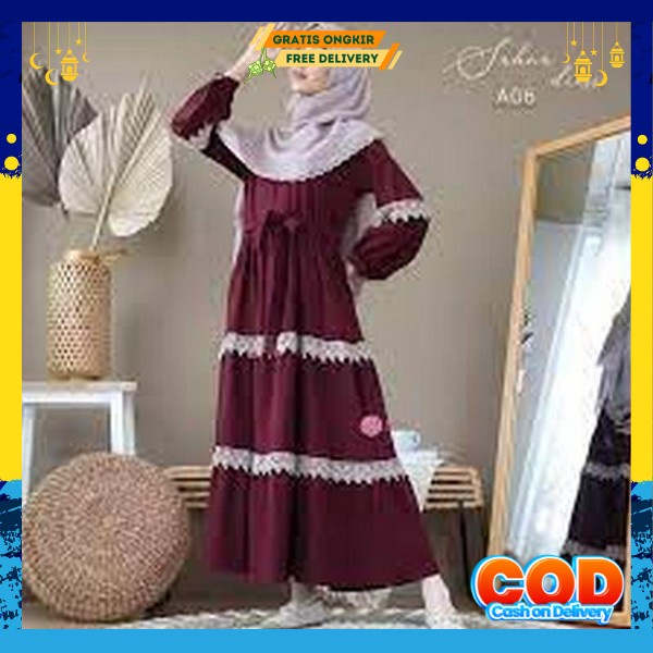 Gamis Terbaru Fizzi Original Fizi Gamis Murah Kasual Simpel Remaja Wanita Gamis Formal Belle Set / F