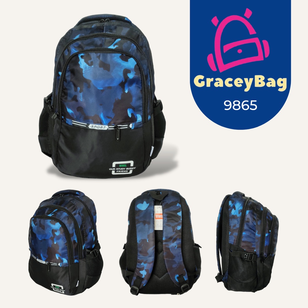 GB-9865 Tas Ransel Pria Impor | Tas Ransel Laki-Laki | Tas Sekolah