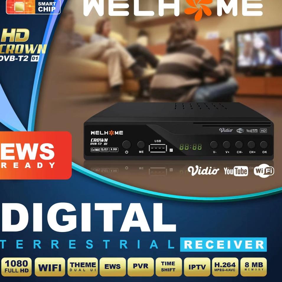 ☻ Set top box Tv digital T2 welhome HD terbaru antene uhf/set top box/stb/siaran tv digital ♂