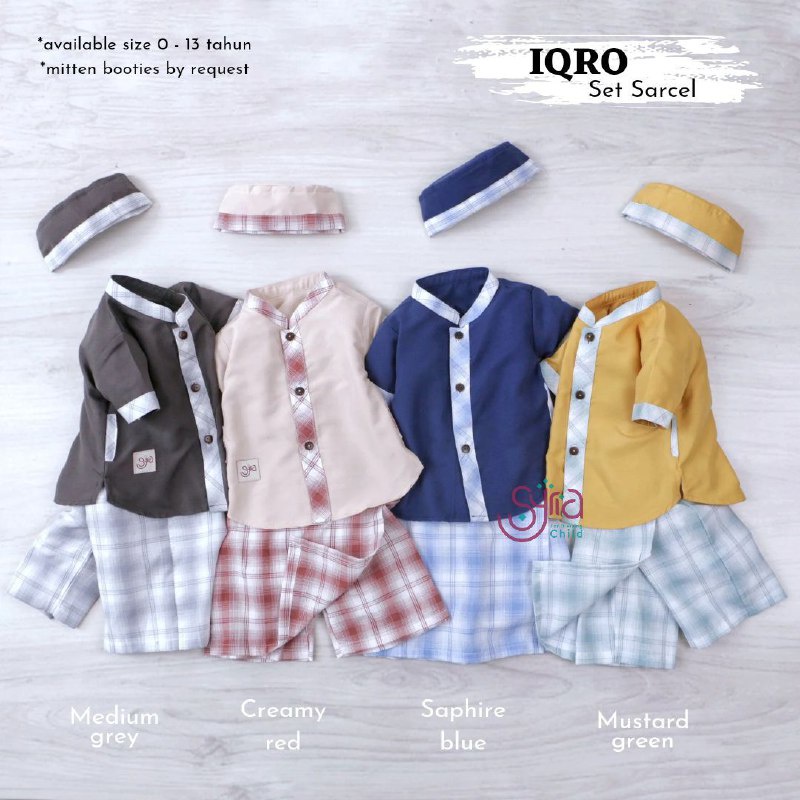 VELIZA SARUNG KOKO CELANA IQRA  / SET SARUNG KOKO ANAK / SARUNG KOKO BAYI