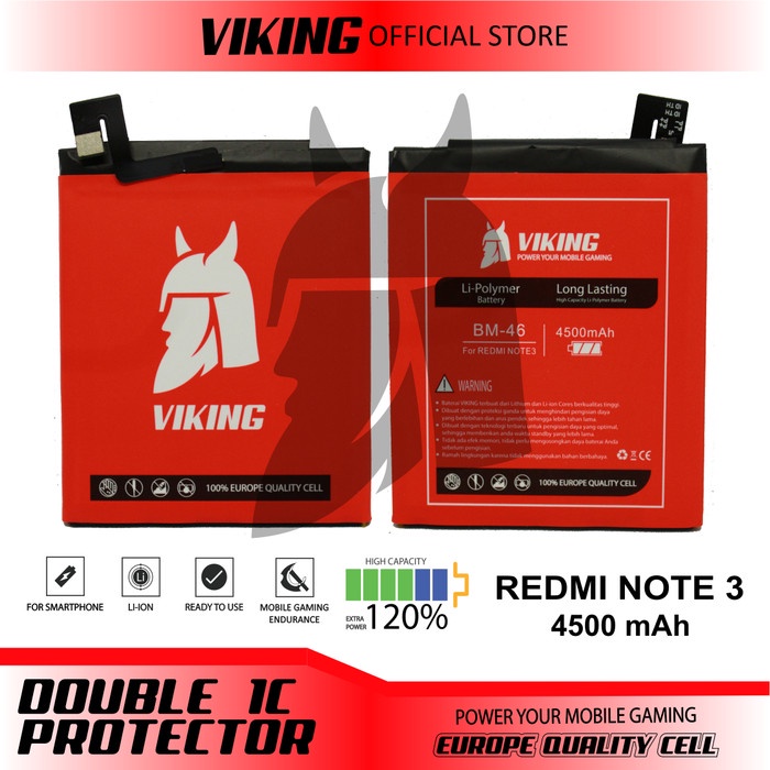 Terlaris Baterai Viking Xiaomi Redmi Note 3 - Note 3 Pro Bm46 Double Power