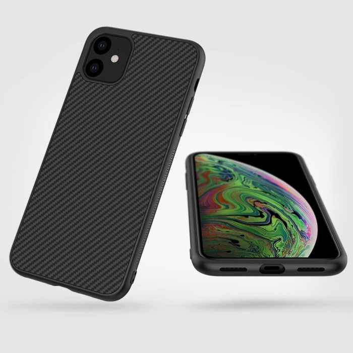IPHONE 11 6.1 NILLKIN SYNTHETIC FIBER CARBON ORIGINAL SOFT CASE CASING