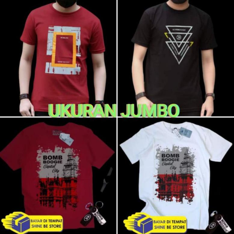 Sale Kaos Jumbo Pria Kaos Bombogie  Xxl Xxxl Xxxxl Ac19
