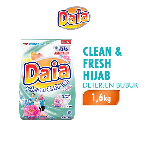Promo Harga Daia Deterjen Bubuk Clean & Fresh Hijab 1700 gr - Shopee