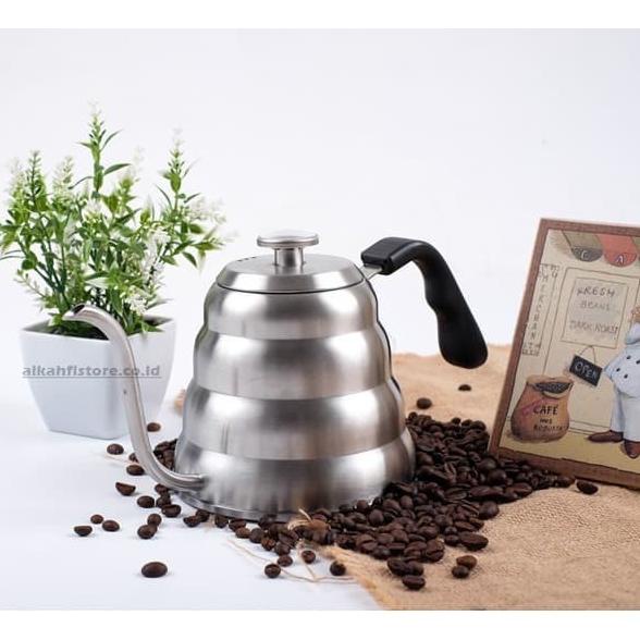 <<<<<] Kettle Gooseneck Teko Kopi Leher Angsa Termometer 1200 ml