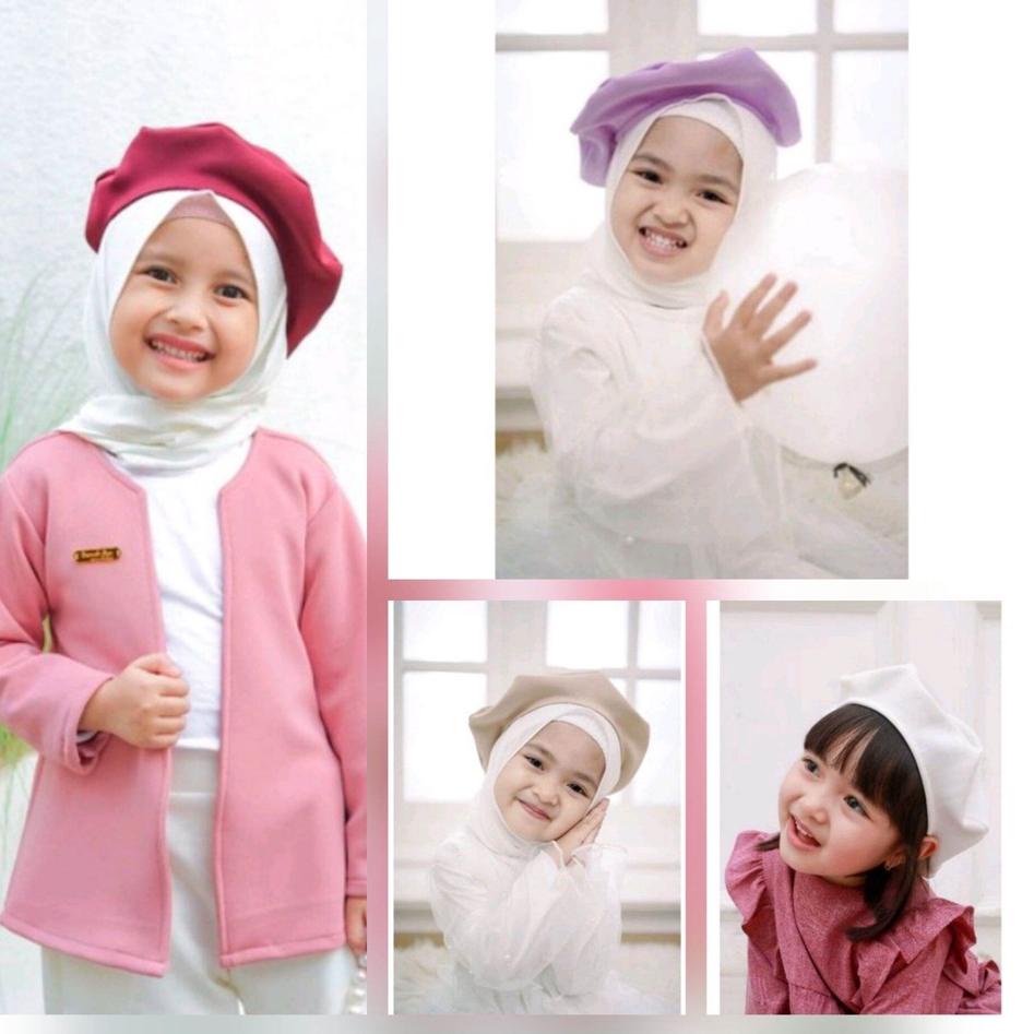 『MPD』 TOPI BARET HIJAB BAYI ANAK WANITA CEWE PEREMPUAN/TOPI HIJAB ANAK TERMURAH BAHAN SCUBA PREMIUM 