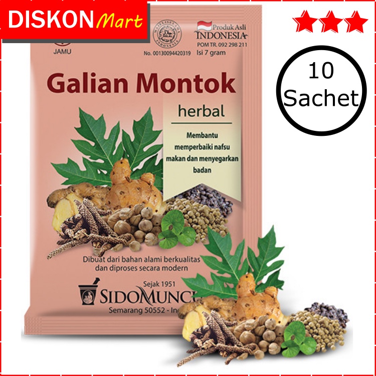 JAMU GALIAN MONTOK SIDOMUNCUL 10 SACHET JAMU OBAT HERBAL PENAMBAH NAFSU MAKAN MONTOK GEMUK PENGGEMUK