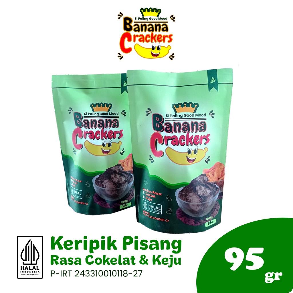 

Keripik Pisang Kepok Premium 95 gr Banana Crackersk Rasa Coklat dan Keju