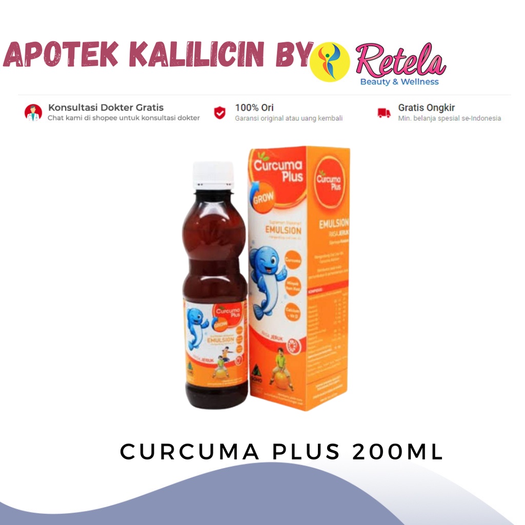 Curcuma Plus Grow Emulsion Rasa Jeruk Sirup 200 Ml