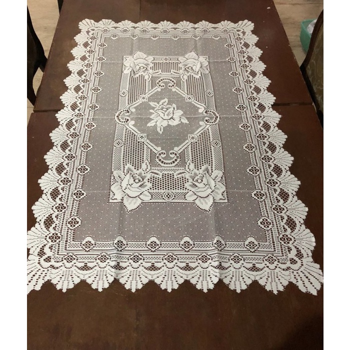 COD Taplak meja tamu/makan kain 80x120 - Putih