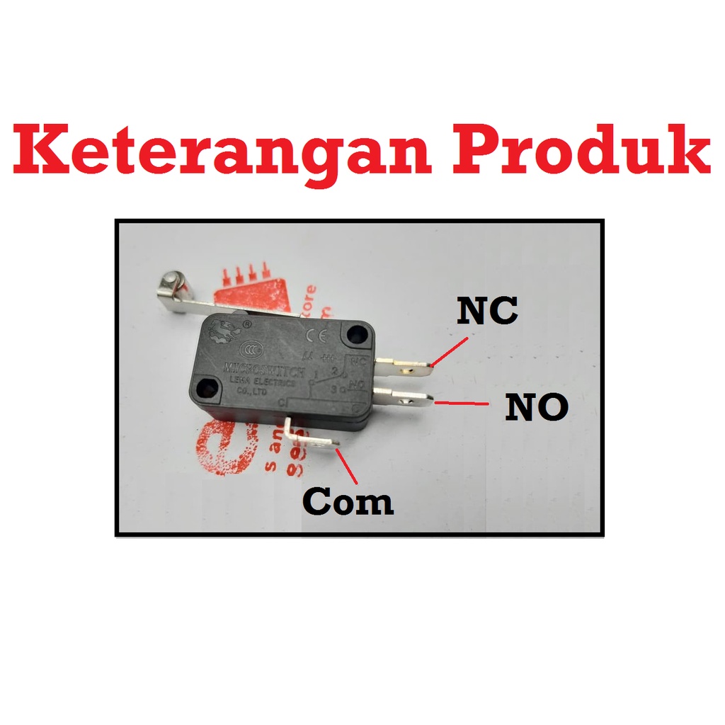 [HAEBOT] Micro Limit Switch Panjang Roda Roller SPDT 250V 15A Saklar Mikro Tekan Mini Kecil Elektronika 3 Pin Push Momentary Button