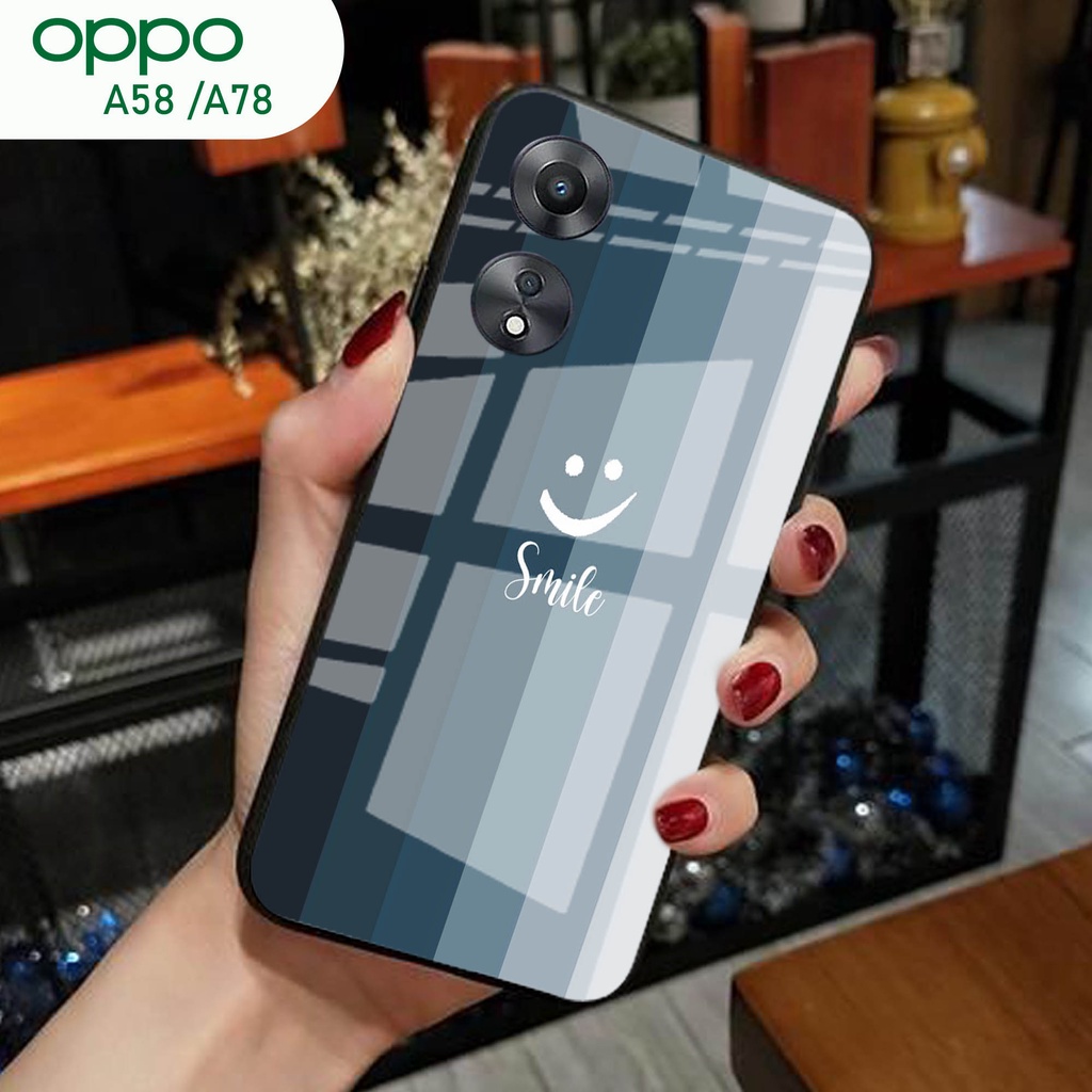 [A30] Case Oppo  A58 / A78 - Softcase Kaca Kilau Oppo A58 / A78 / Casing Handphone Oppo A58 / A78 - 