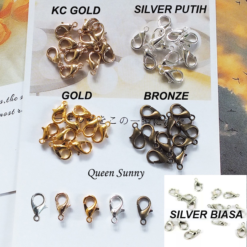 Clasp (10biji) Pengait Kalung Gelang Hook Kokot Udang Kaitan Pengait Belakang Cantolan Kait Masker B