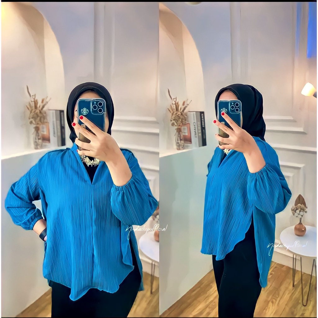 Blouse Wanita Korea Lady Crush Lengan Panjang | Kemeja Lady Crush Livia Shirt