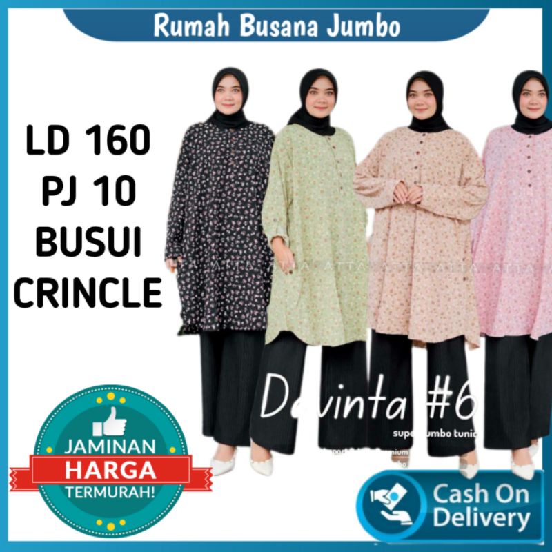 Atasan super duper jumbo xxxxxl ld 160 kekinian big size cay crincle kringkel crinkle crinkel ori at