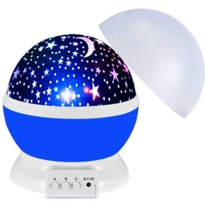 Lampu Tidur LED Proyektor Unik hiasan kamar motif Moon &amp; Star