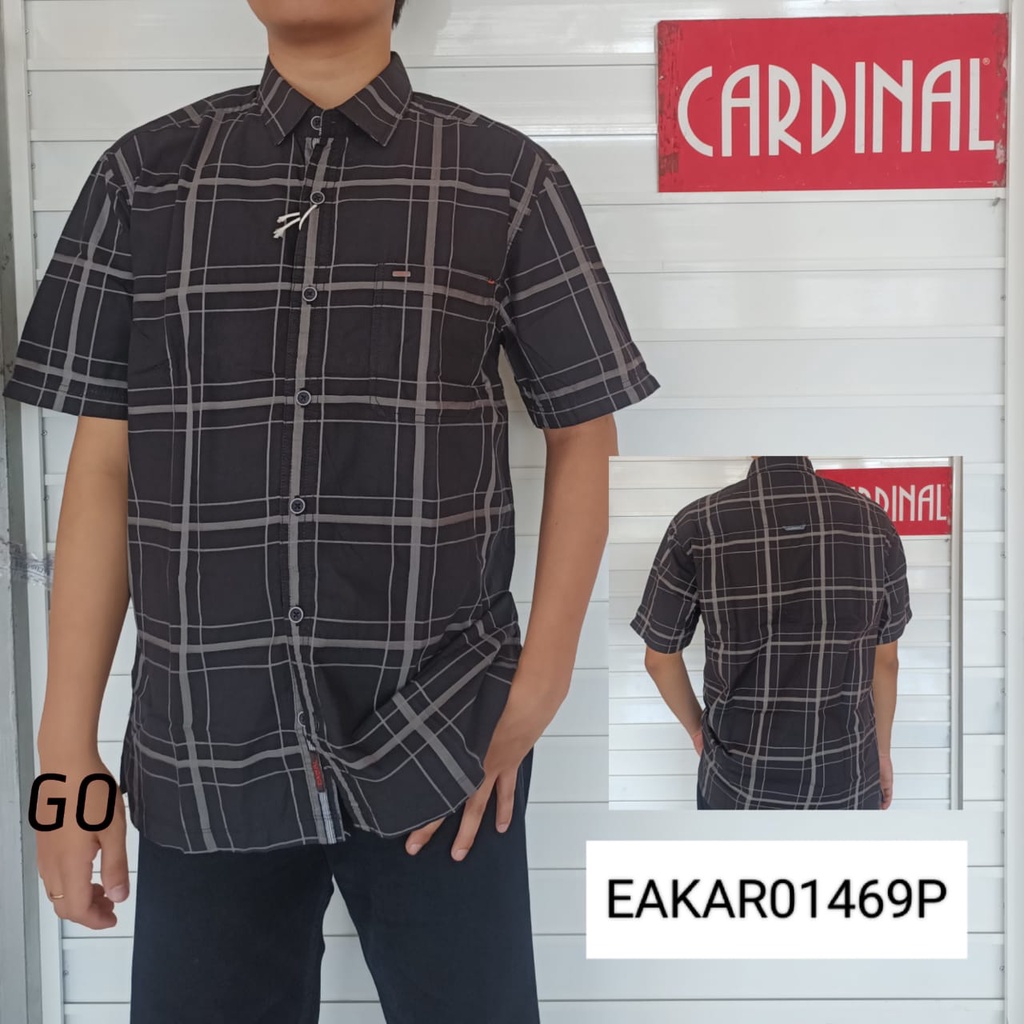 gos CRRB CARDINAL KEMEJA CASUAL Hem Pria Baju Pendek Cowok Pakaian Pria