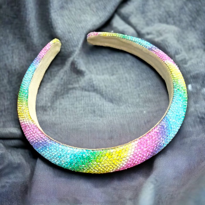 Hair Band Manik Kualitas Import / Bando Crystal Sultan Warna Random