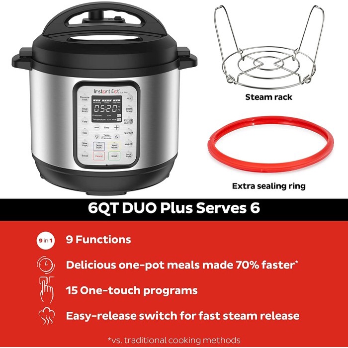 Instant Pot Duo Plus 9-In-1 Smart Multi Cooker Alat Masak Serbaguna ORIGINAL