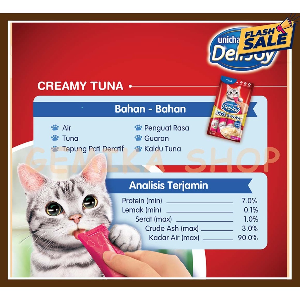 MAKANAN SNACK KUCING DELIJOY CREAMY PREMIUM ( 4 X 14 GR )