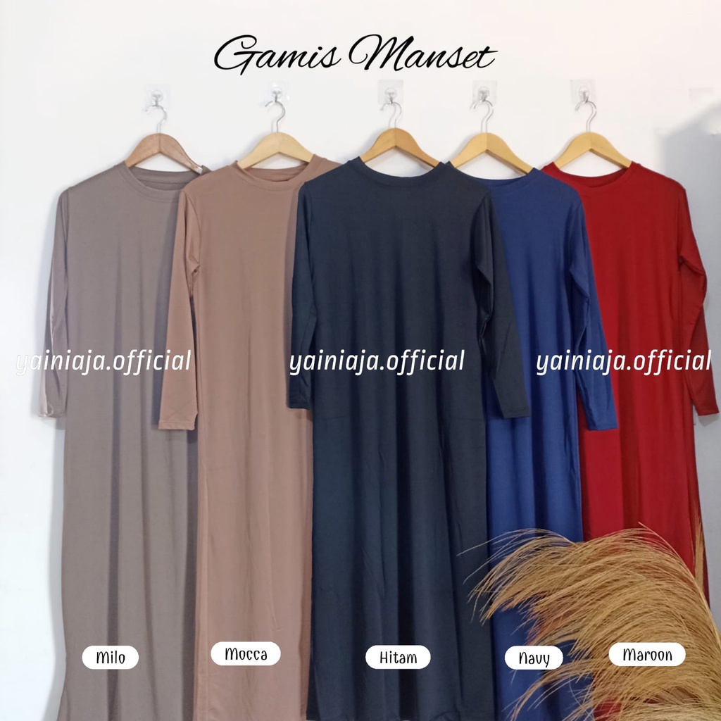 Gamis Manset Dalaman Kaftan / Inner Brukat Kebaya / Spandek Polos Fit XXL