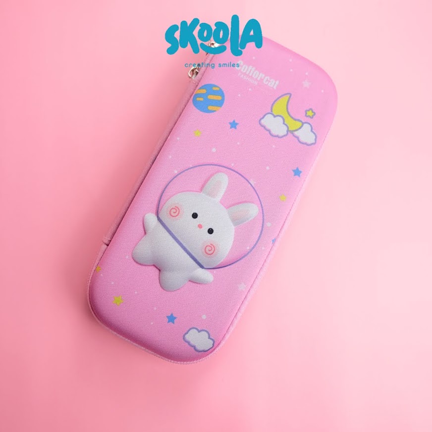 Skoola Tempat Pensil Anak Perempuan Hardtop 3D Lucu Unicorn Rabbit Cat - Tepen