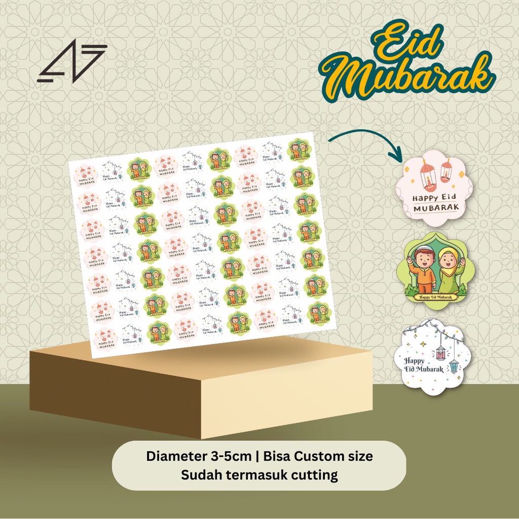 

Sticker Toples Lebaran Idul Fitri Bahan Chromo Vinyl Ukuran 3-4cm - STL