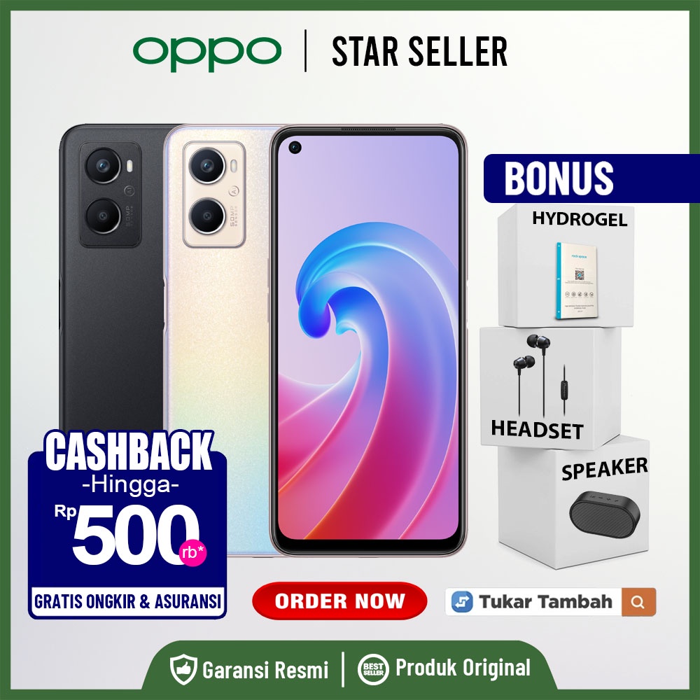 Oppo A96 [4G] Ram 8GB+256GB Garansi Resmi Oppo 1 Tahun