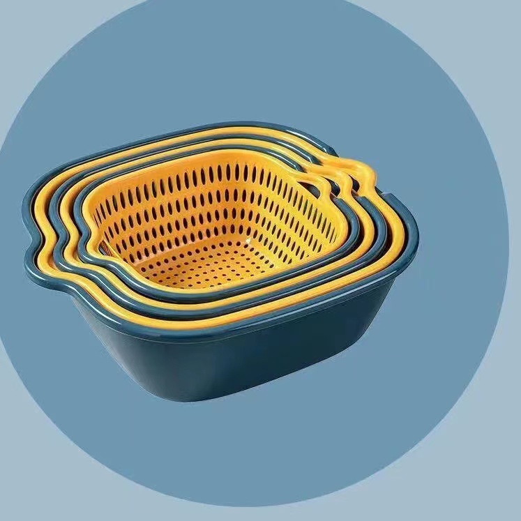 GP [KECIL] Baskom pencuci atau Pengering Sayuran Buah Saringan Multifungsi Peniris Air / Wadah Peniris Cuci Sayur Buah