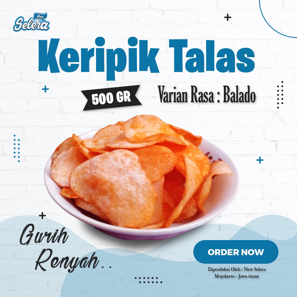 

Keripik Talas Rasa Balado / Taro Chips / Kripik Talas Netto 500 Gr