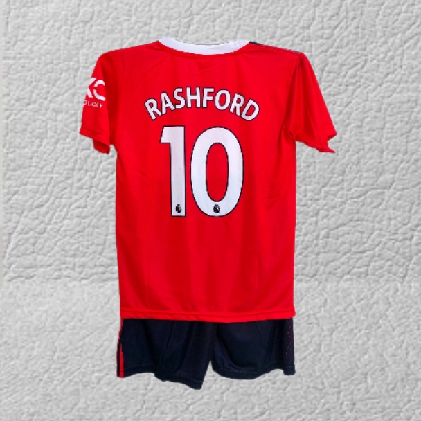 setelan jersey baju bo;a MU full printing size 10-20 usia 5-12thn