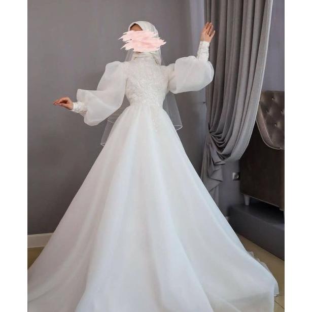 DISKON Dress Muslim / Gaun Muslim / Dress Organza Murah