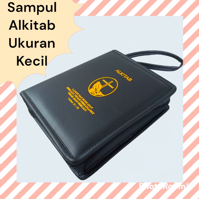 Sampul Cover Alkitab Kecil Polos  Rohani Kristen Katolik Resleting Tali